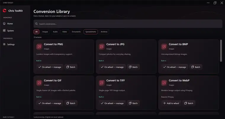 CONVERSION LIBRARY / EARLIER MILESTONE